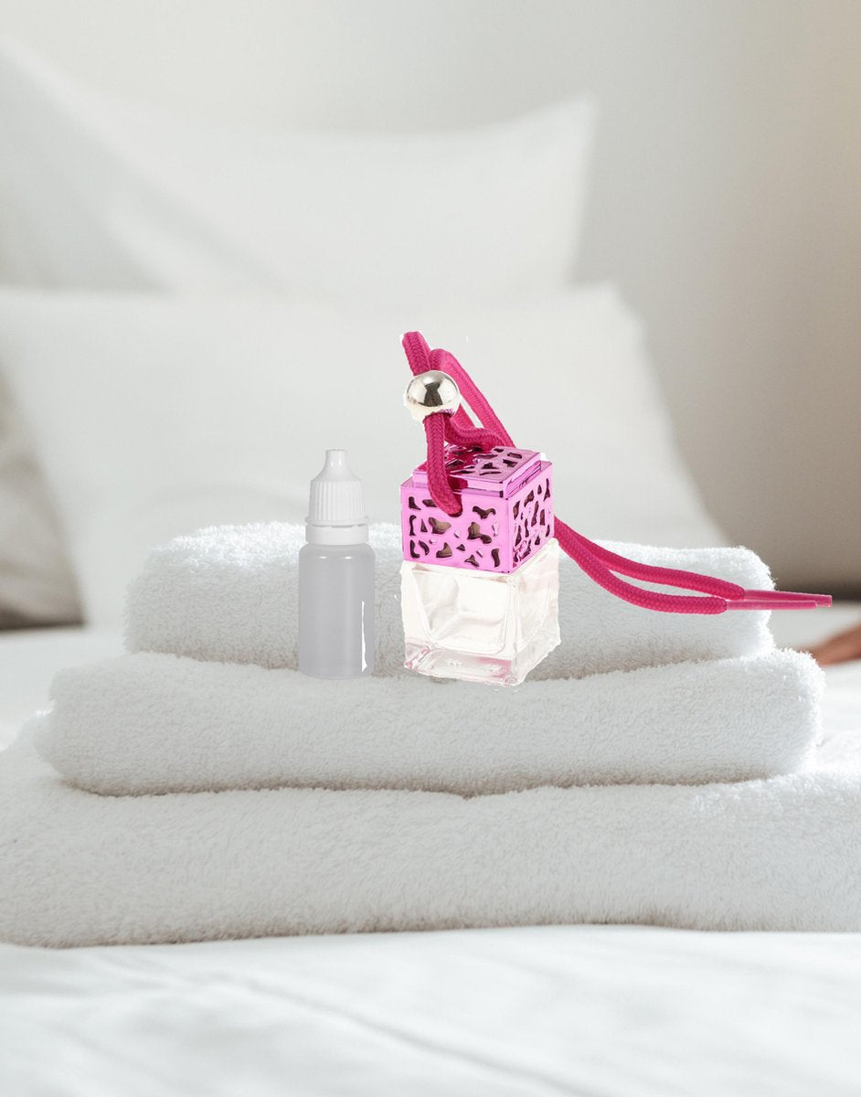 Car Perfume | Luchtverfrisser | Fresh Linen | Auto verfrisser | Incl. 10ml navulling | Roze