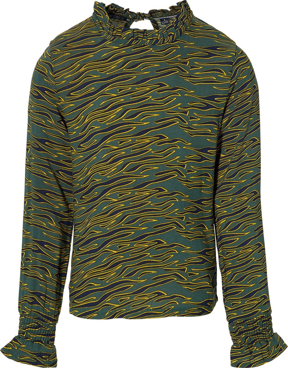 Levv girls- Kedy  Blouse -Dark Green Zebra - maat 176