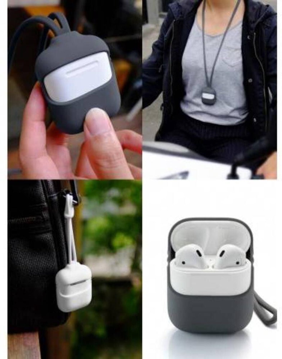Apple AirPods beschermhoes - Cover - Silicone beschermhoes - Anti Schok/Anti-verlies - Grijs - Apple Accessoires - Apple AirPods