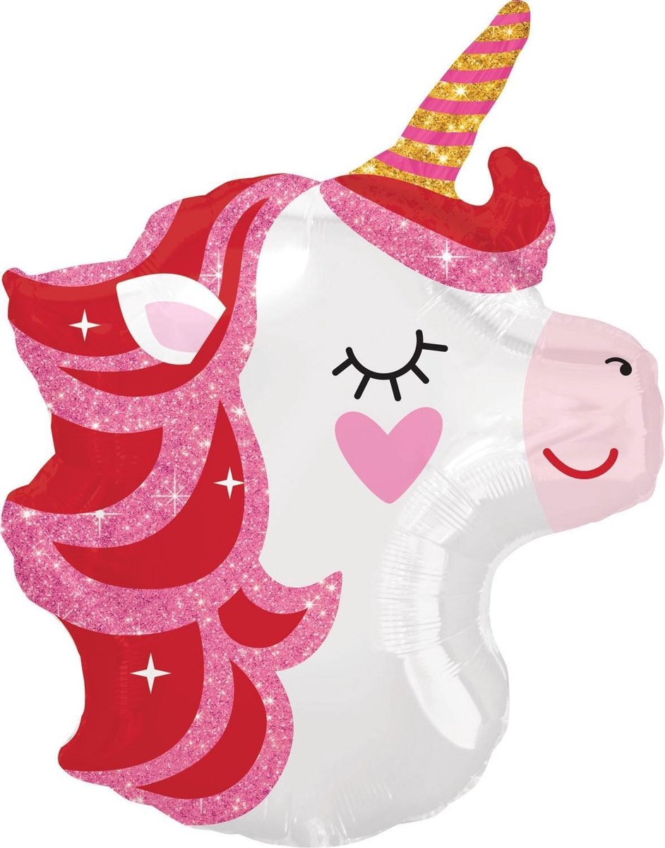 Anagram Folieballon Unicorn 40 X 53 Cm Wit