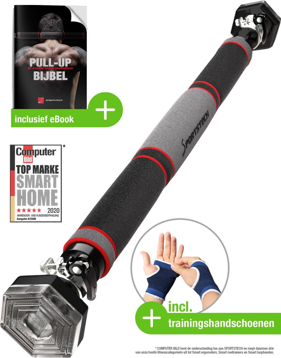 Sportstech Germany KS200 optrekstang - 6 hoeking - zwart