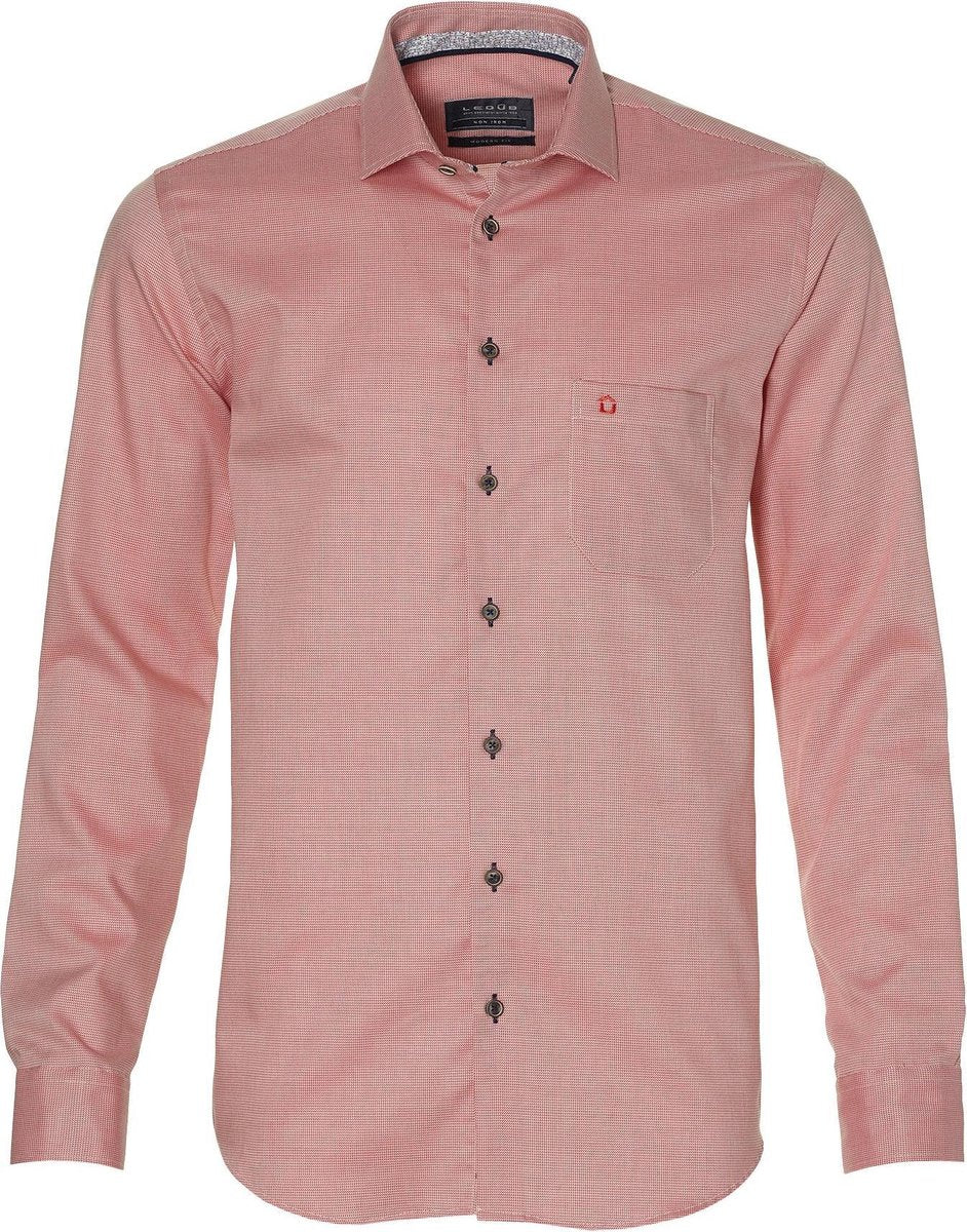 Ledub Overhemd - Modern Fit - Rood - 42