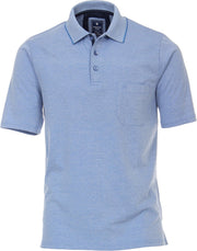 Redmond regular fit poloshirt - midden blauw melange -  Maat: 4XL