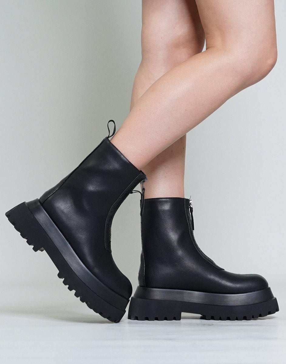 Zwarte biker boots met rits 36 / Zwart