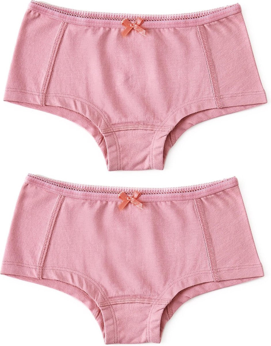 Little Label - meisjes - onderbroek (2 stuks) - roze - maat 134/140 - bio-katoen