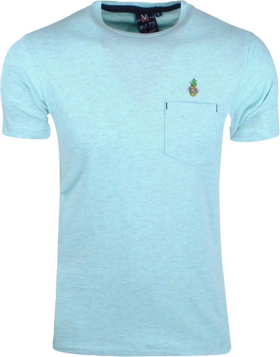 MZ72 - Heren T-Shirt - Tommy - Borstzak - Aqua