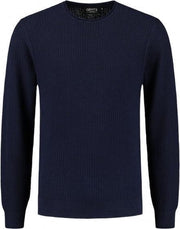 GENTS | Trui Heren Roundneck structuur blauw 0132 Maat XL