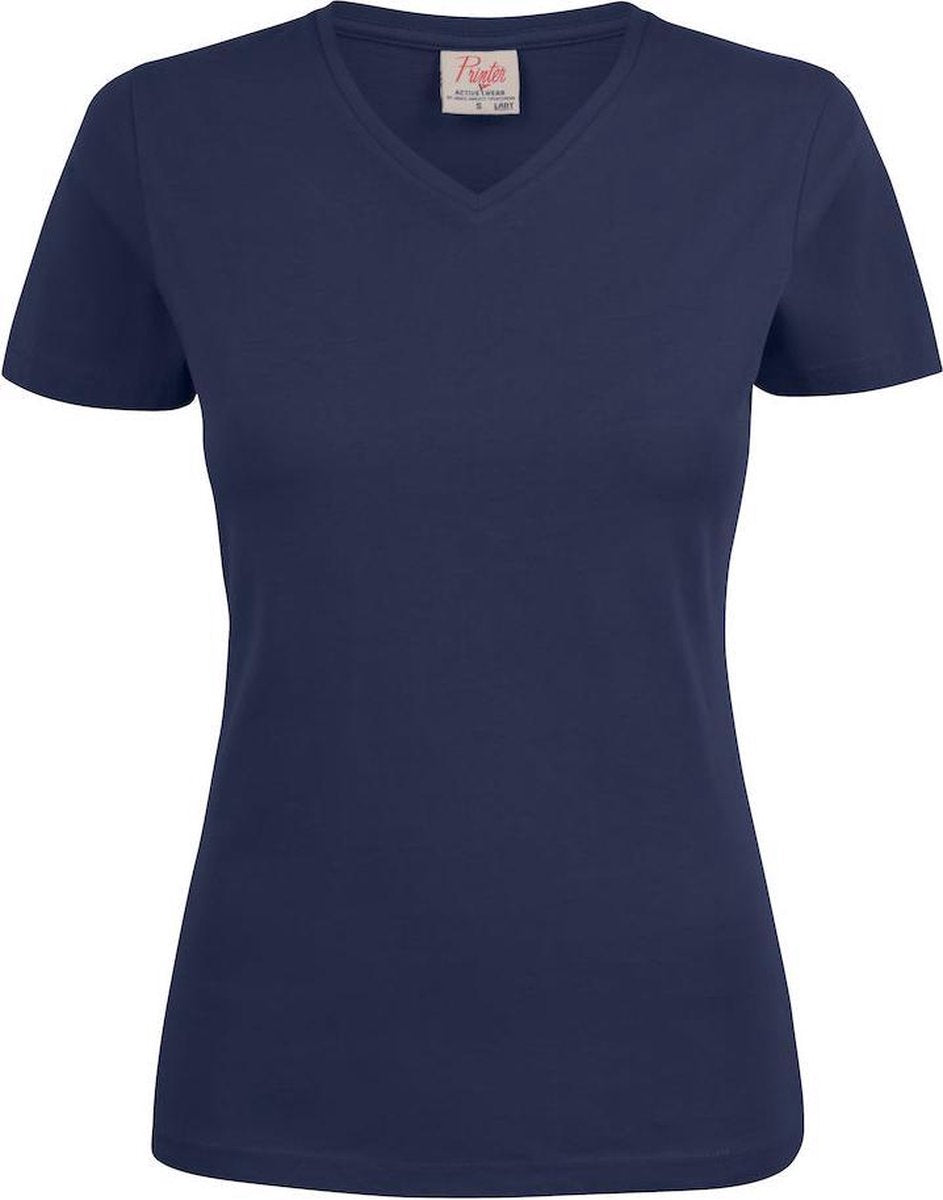 Printer T-shirt Heavy V-hals Lady 2264025 Marine - Maat L