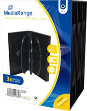 MediaRange DVD-Leerhülle voor 8 Dics 27mm zwart 3pcs
