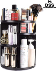 Donkersstuff - Make-Up Organizer - 360° Roterend - Opbergbox - Opbergdoos Cosmetica - Sieradendoos - Nagellak - Lippenstift - Zwart