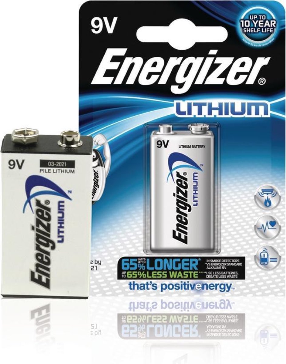 Energizer Enlithium9 vp1 Ultimate Lithium Batterijen 9v 1-blister