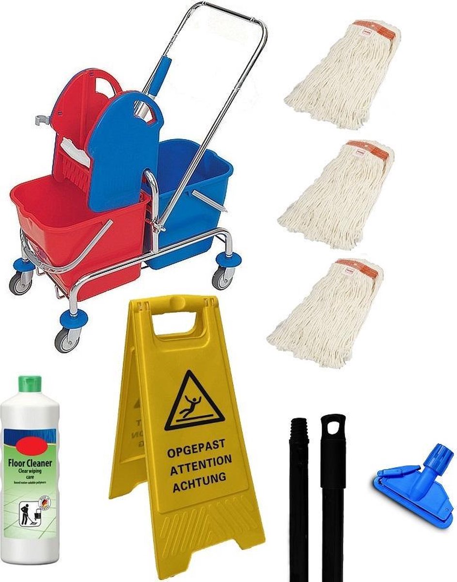 Maus dweil set professional 2x20liter - Compleet dweilsysteem dubbele mopwagen set