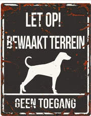 D&D Waakbord / Warning sign square dalmatian n Zwart 20x25cm