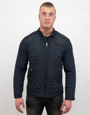 Enos Heren jas kort model - Slim Fit Jack - Blauw - Maten: XXL