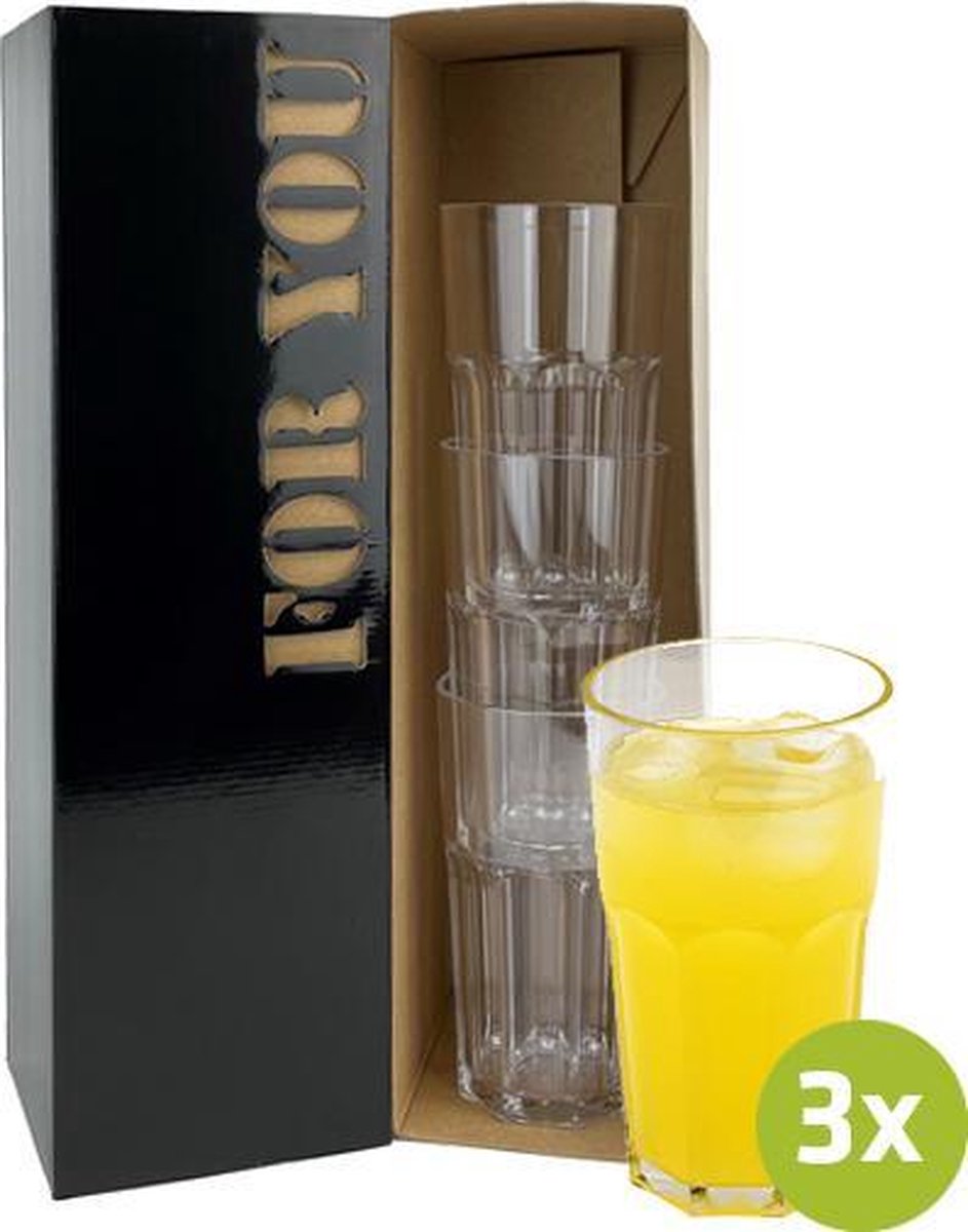 3x Multiglas Granada 33cl cadeauset | Onbreekbare kunststof / plastic drinkglazen