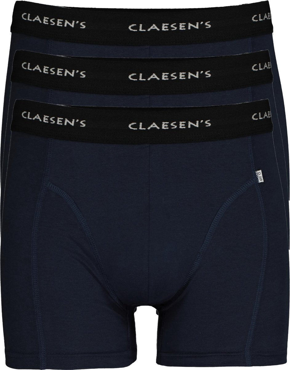 Claesen's Basics boxers (3-pack) - heren boxers lang - blauw -  Maat: S