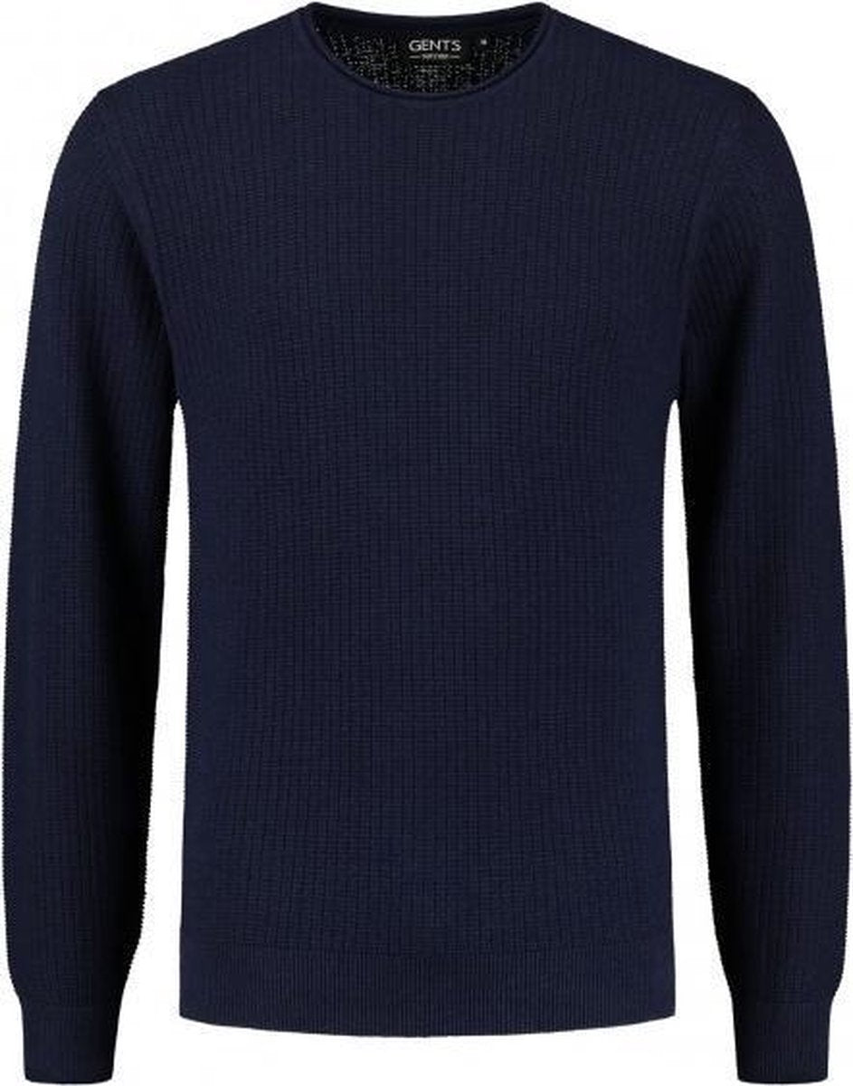 GENTS | Trui Heren Roundneck structuur blauw 0132 Maat L