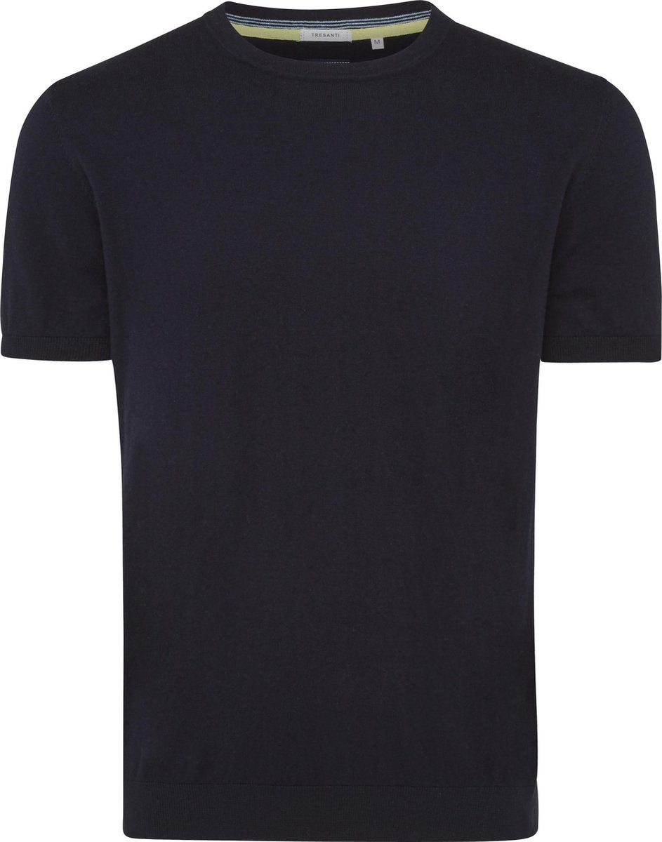 Tresanti Heren Pullover Korte Mouw Ronde Hals Navy Regular Fit - L