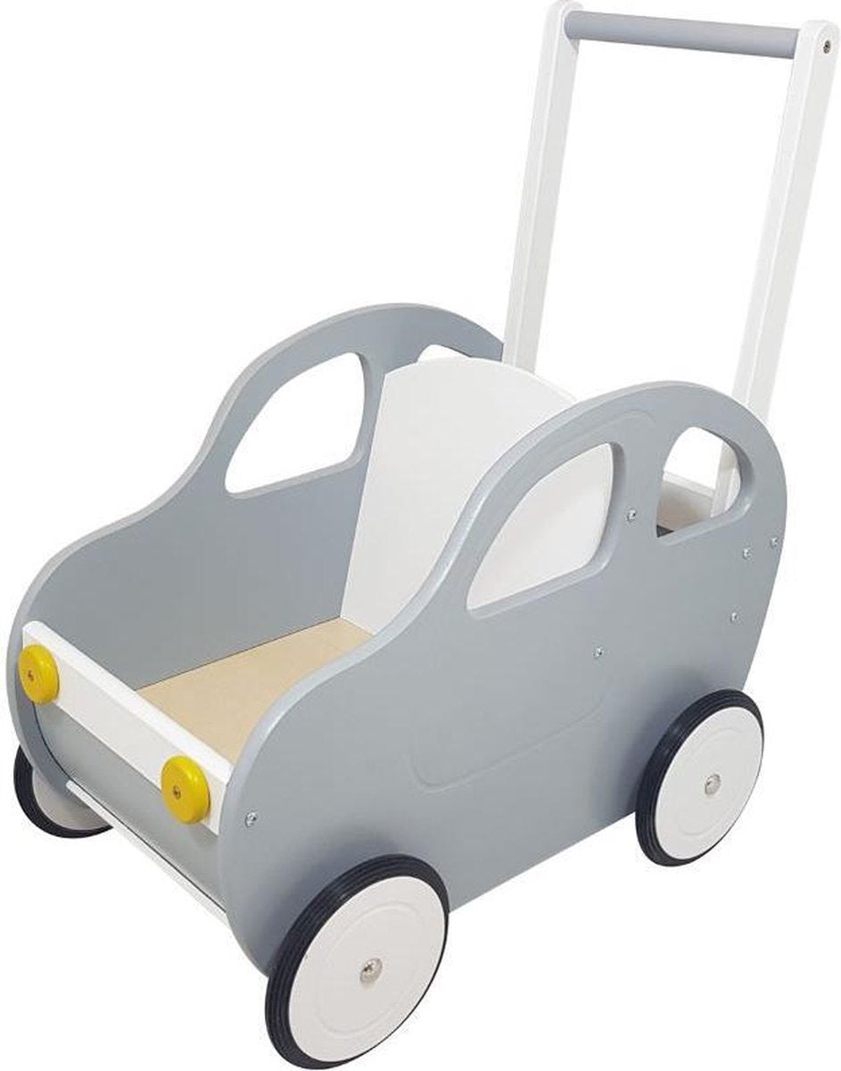 Playwood - Houten loopwagen auto - Zilver
