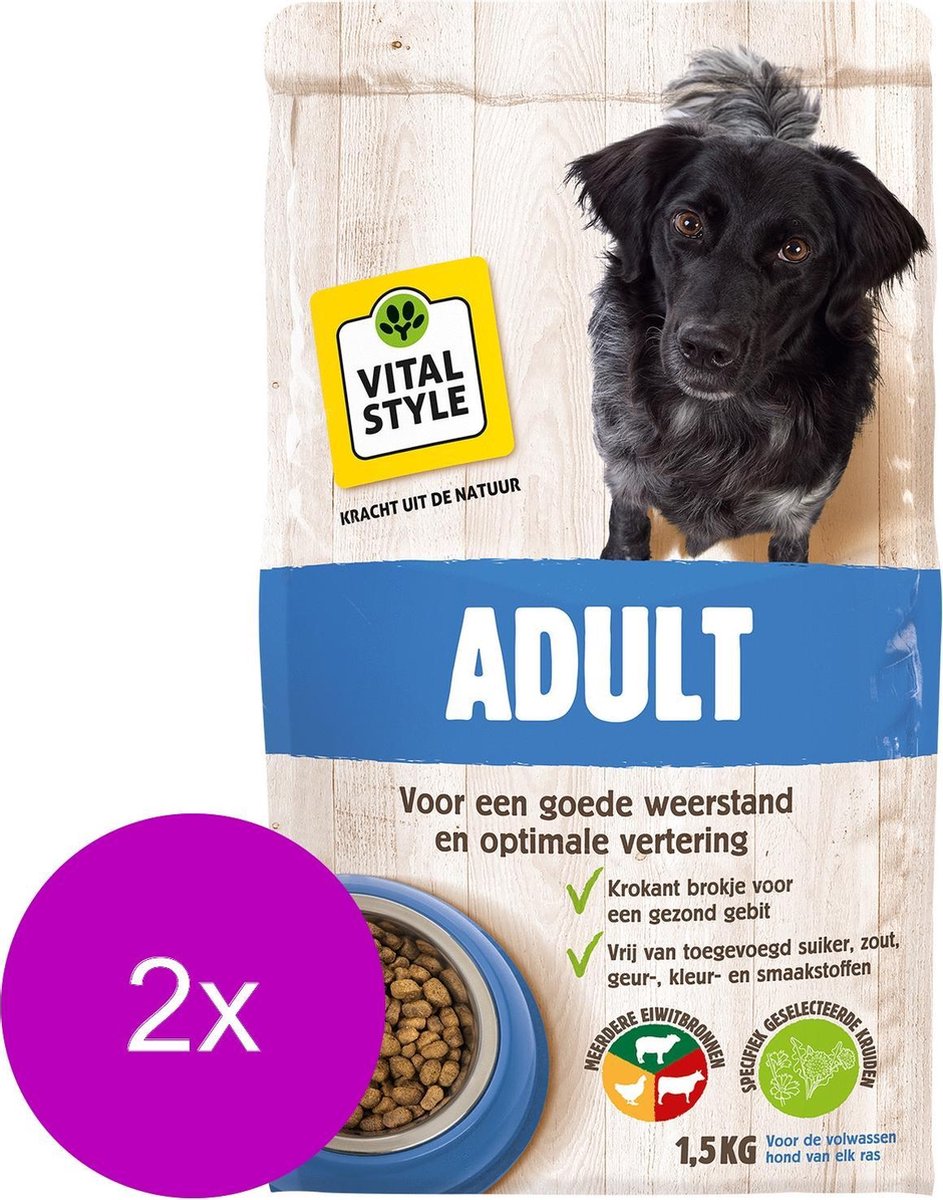 Ecostyle Vitaalcompleet Universeel Hondenvoer - 2 St à 1.5 kg