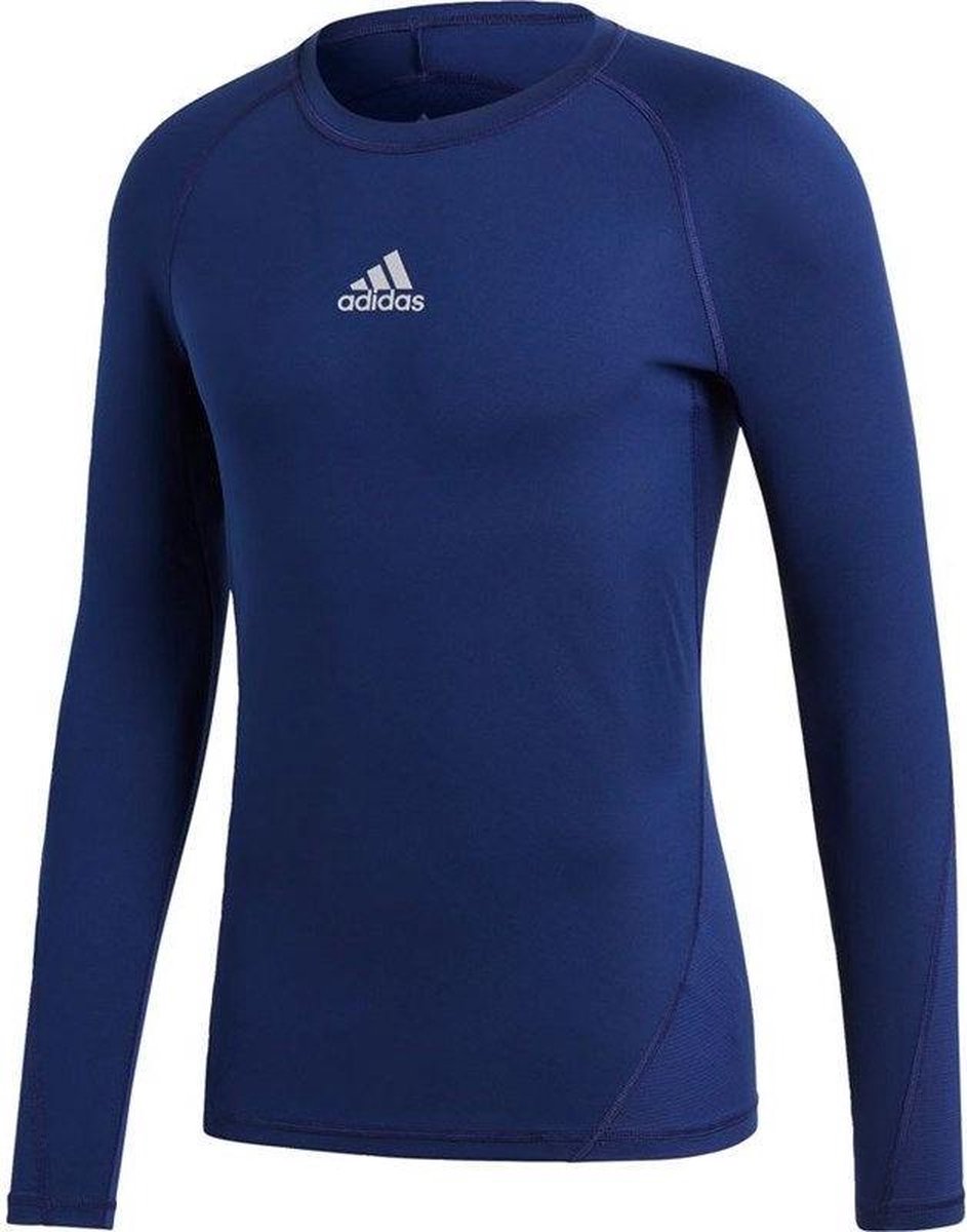Adidas Alphaskin Shirt Lange Mouw - Marine | Maat: S