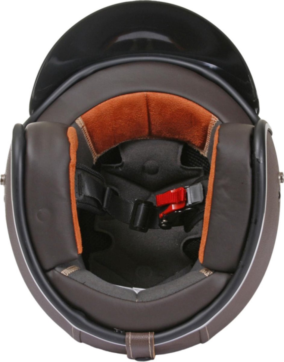 Itek Motorhelm ZPF 606 Bruin Leer - Maat: M
