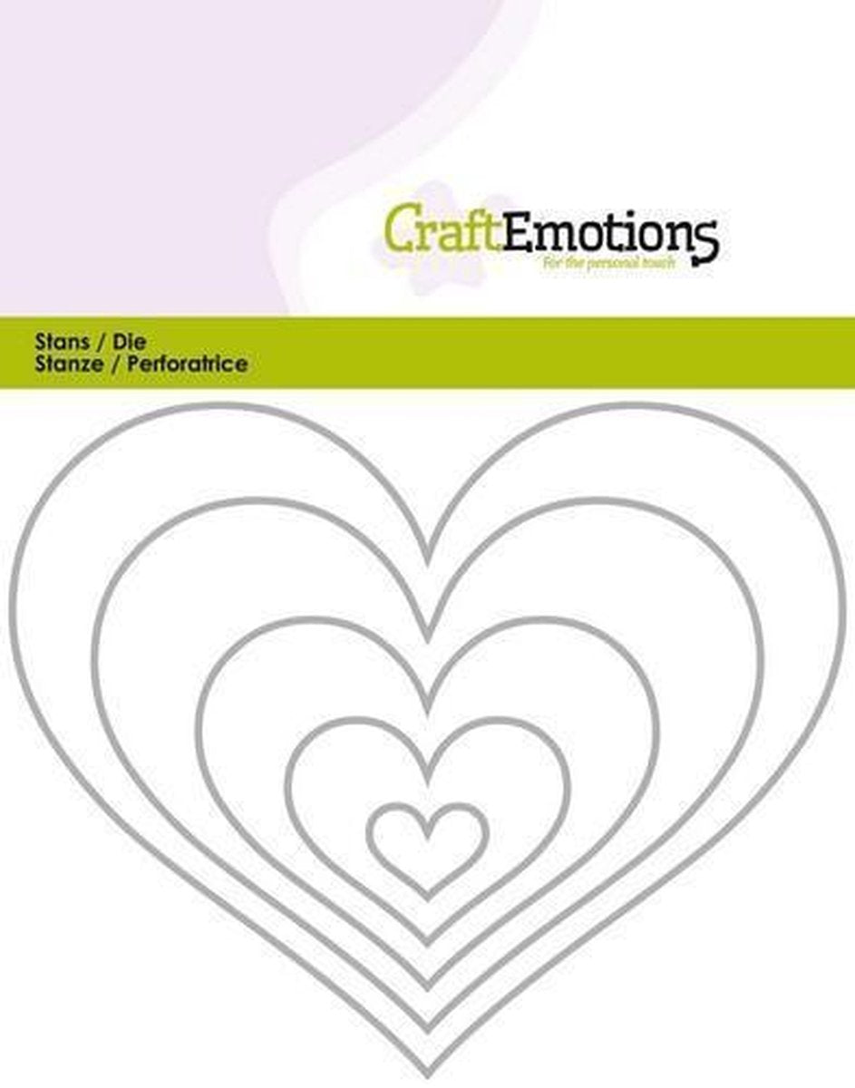 CraftEmotions Die - randen hart Card 11x14cm