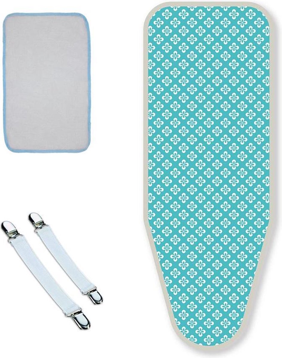 LaundrySpecialist® DUURZAME strijkplankovertrek maat S/M – 6-Laagse strijkplankovertrek met anti-drip en hitte reflectie - Geschikt voor strijkplanken van max 125 x 42 cm - Inclusief gratis strijkmat