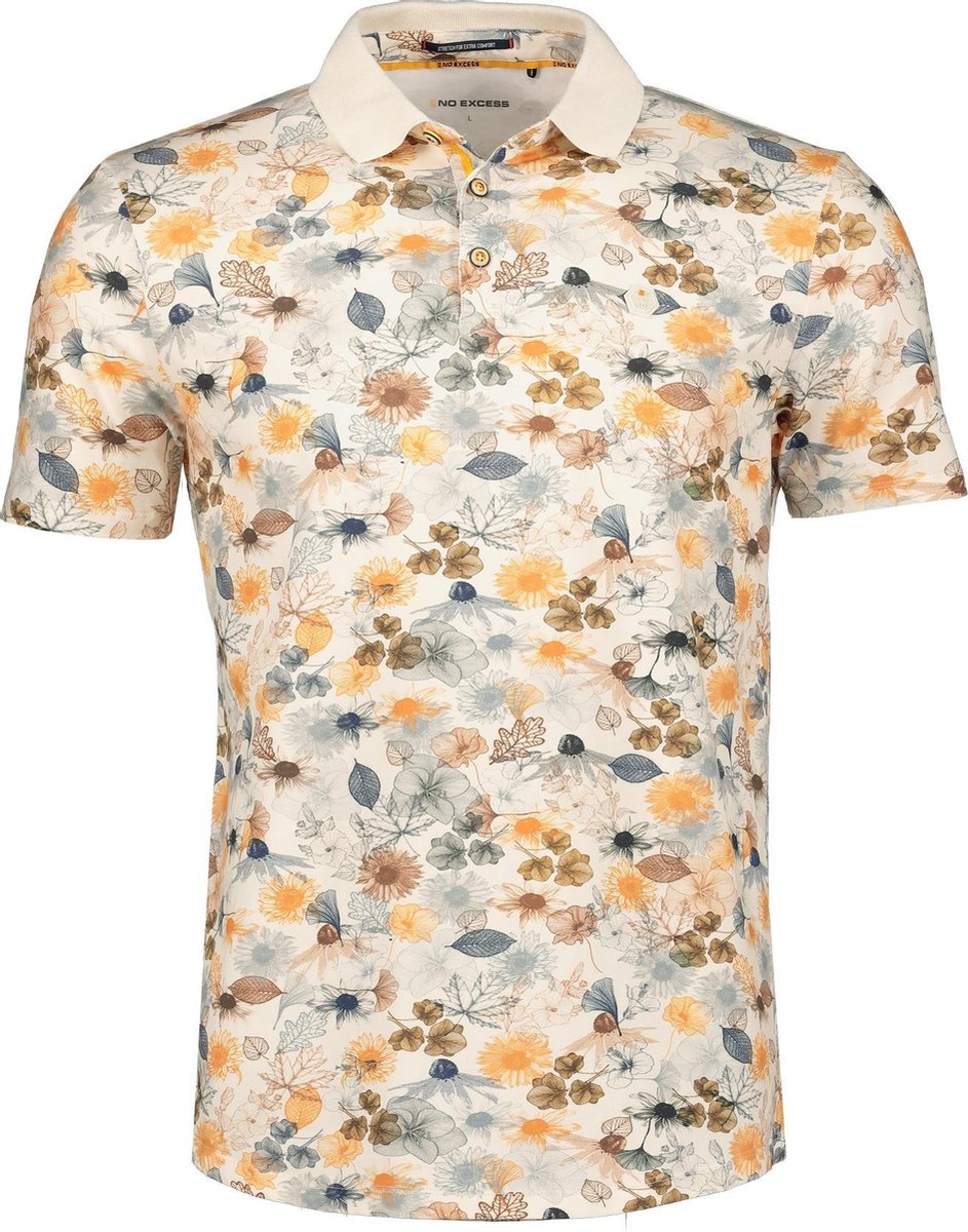 No Excess Polo - Modern Fit - Wit - 3XL Grote Maten