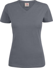 Printer T-shirt Heavy V-hals Lady 2264025 Staalgrijs - Maat L