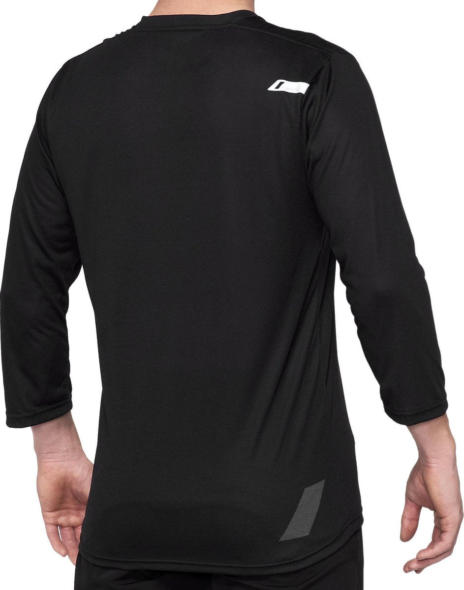 100% MTB Fietsshirt Driekwart Mouwen Airmatic Zwart - Zwart - M