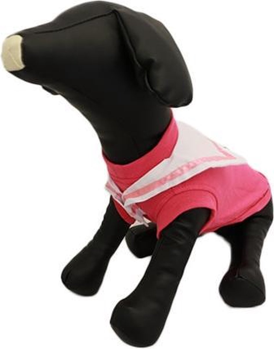 Wit met roze marine shirt voor de hond - XL (rug lengte 38 cm