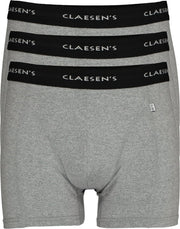 Claesen's Basics boxers (3-pack) - heren boxers lang - grijs -  Maat: L