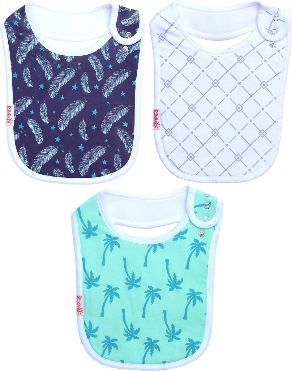 KliederZ baby slabbetjes jongen | 3 eet slabbers | t/m 3 jr | hippe slabben FB02a