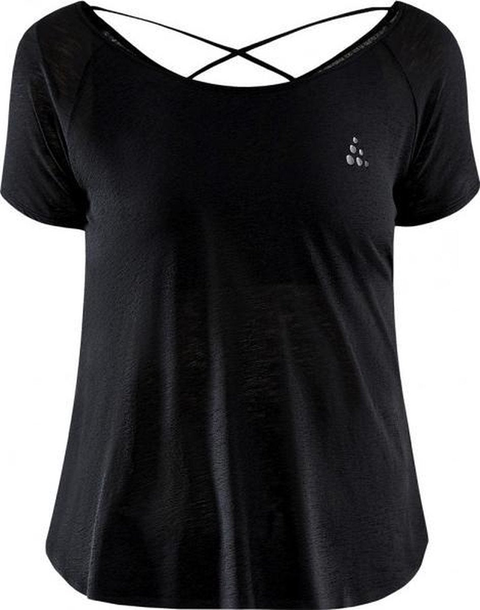 Craft Core Cross Back Shirt Dames - zwart - maat XS