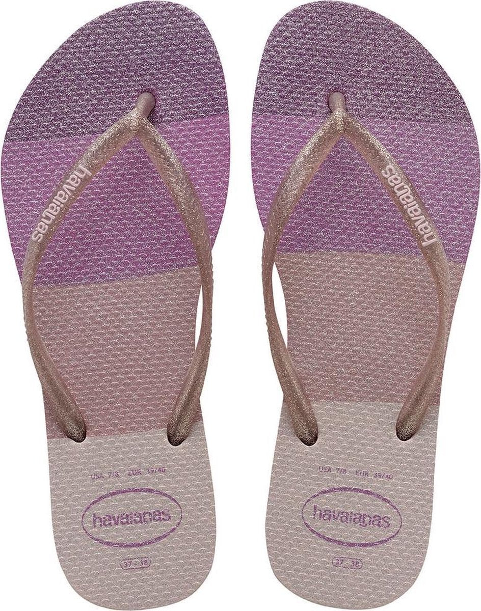 Havaianas Slim Pallet Glow Meisjes Slippers - Candy Pink - Maat 27/28