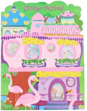 stickerboek flamingos roze 12 bladzijde met 6 stickervellen maak je eigen droom boek