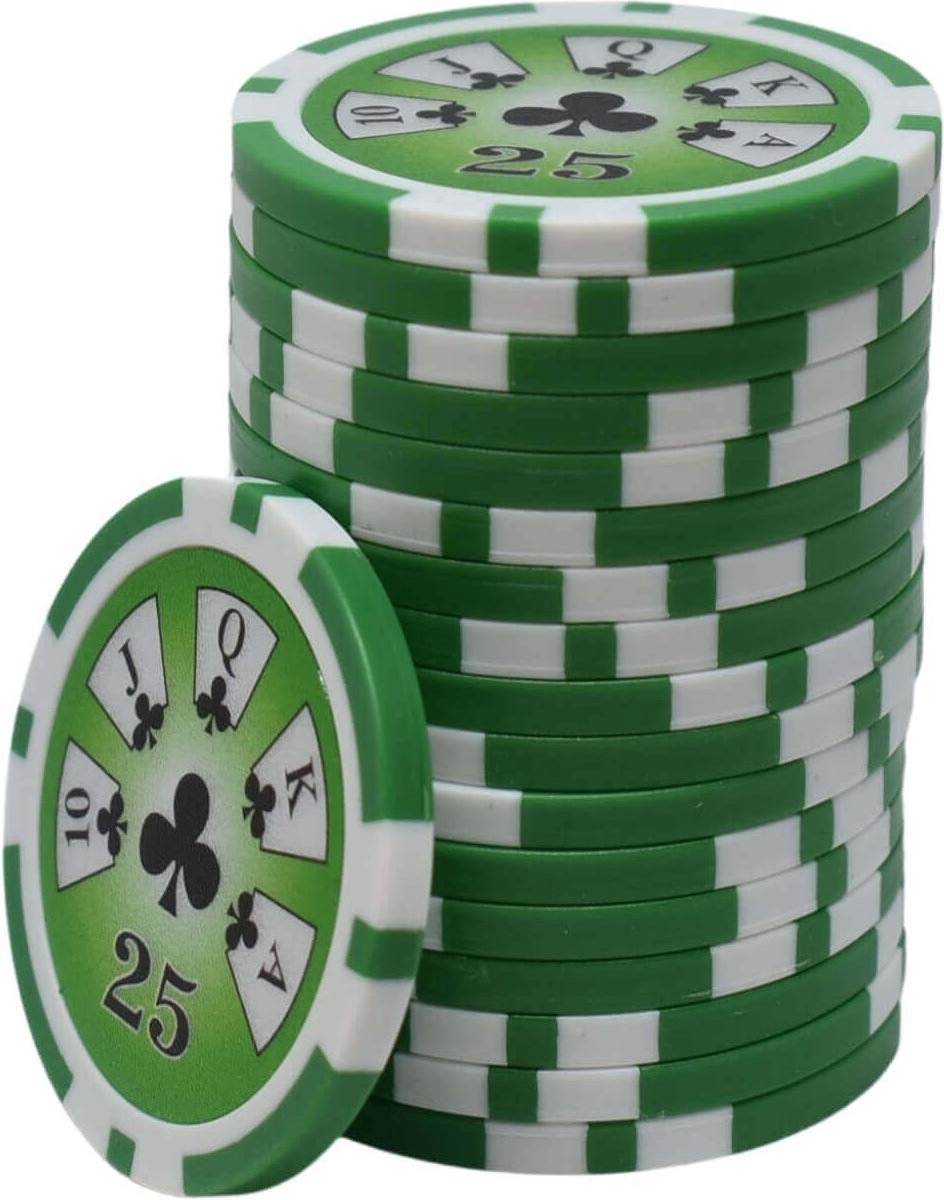 Royal Flush ABS Chips 25 groen (25 stuks)