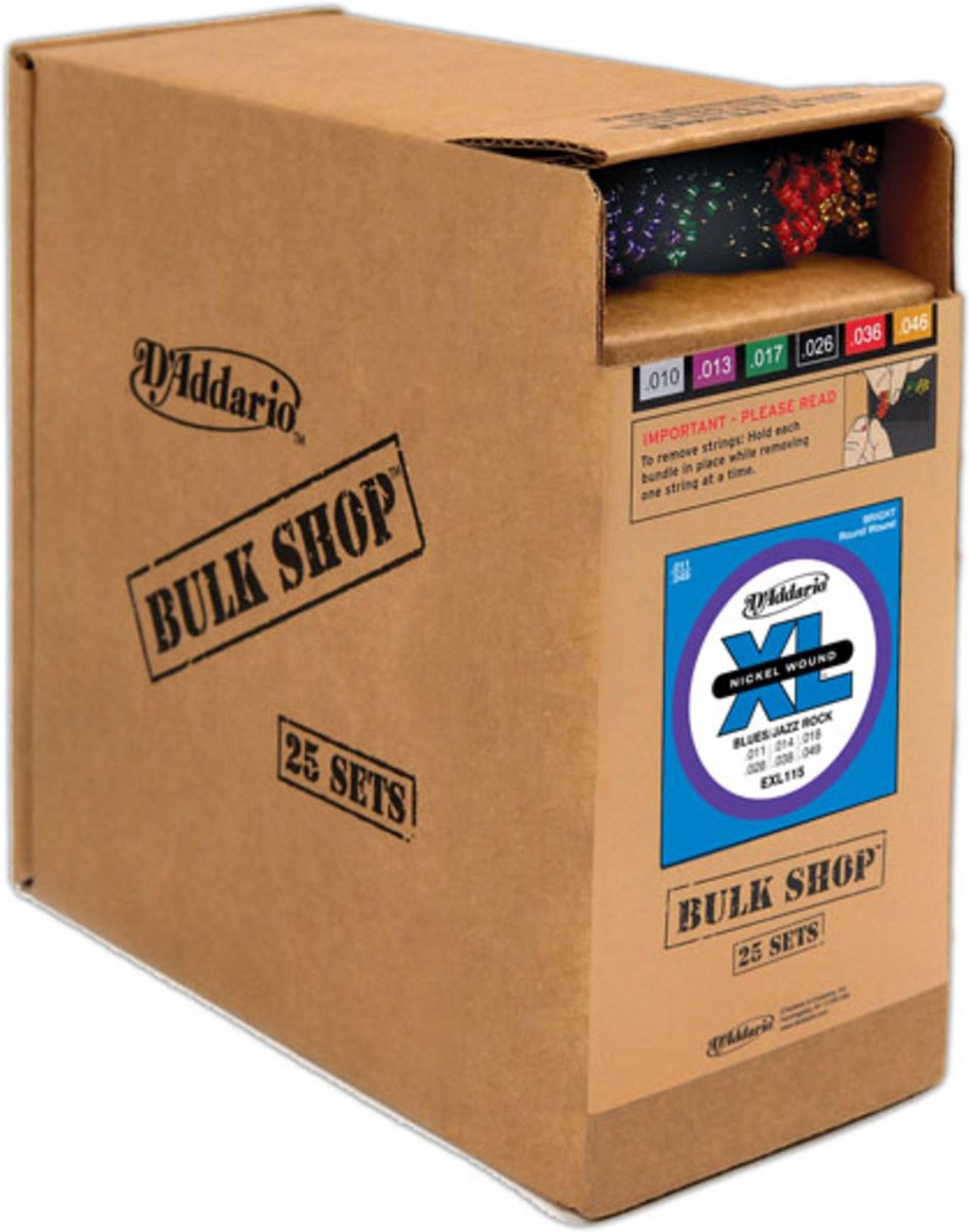 D'Addario EXL115-B25 snaar voor muziekinstrumenten Gitaar Staal Electrisch 150 stuk(s)