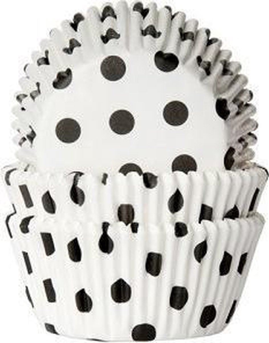 Cupcake Cups Wit met Stip 50x33mm. 50st.