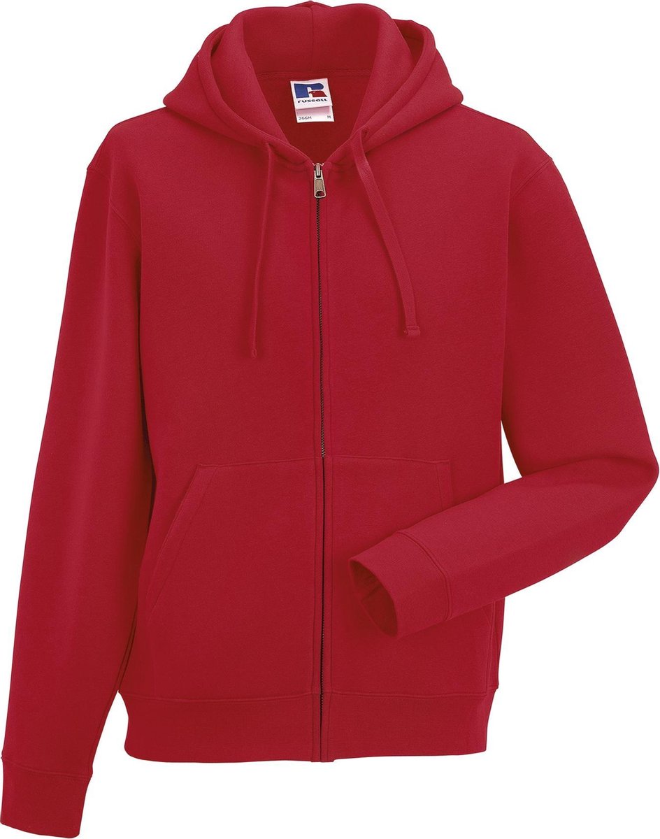 Russell Heren Authentieke Sweatshirt met volledige ritssluiting / Hoodie (Klassiek rood)
