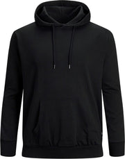 JACK & JONES sweatvest katoen - met capuchon - zwart -  Maat: 7XL