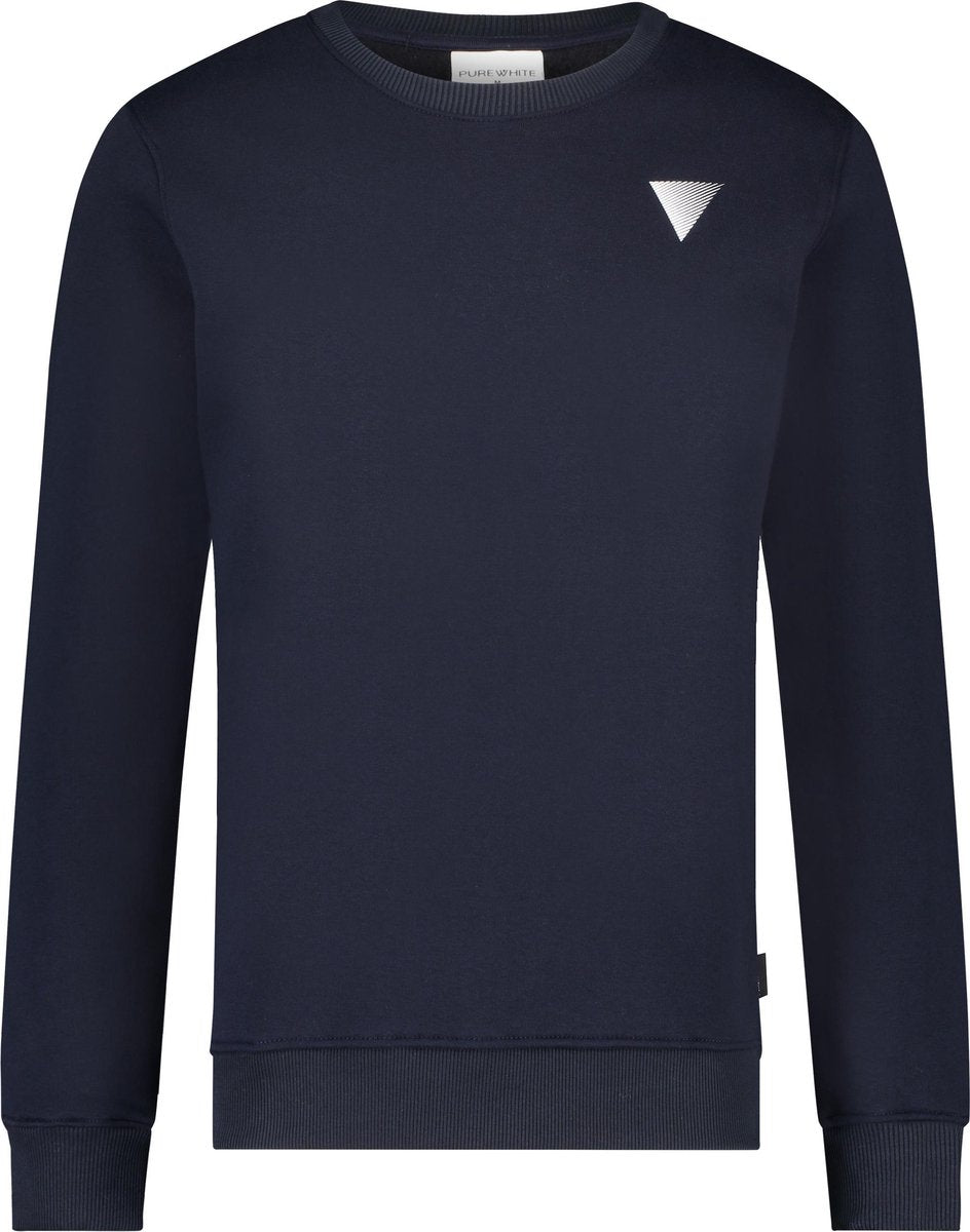Purewhite Chest Triangle Logo Sweater - Navy Maat S