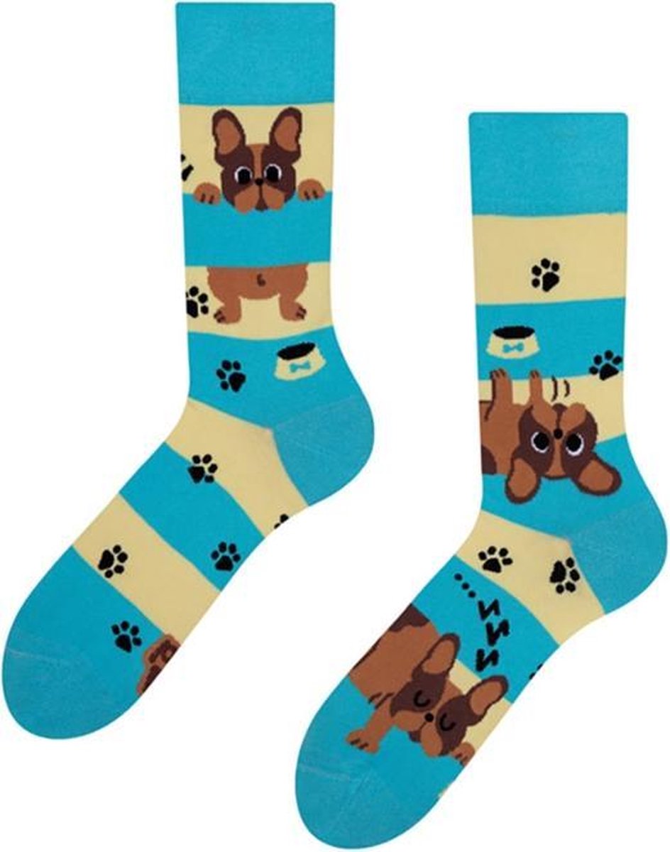 Good Mood Sokken - Hondjes en Strepen - Unisex Maat 39-42