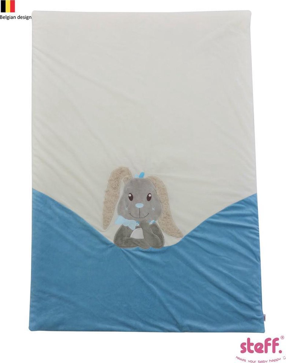 Steff konijntje blauw "Rabbit" - dekbed donsdeken - 120x80 cm - voor bedje 60x120 cm