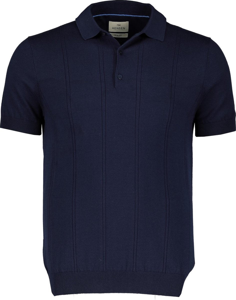 Hensen Polo - Slim Fit - Blauw - 3XL Grote Maten