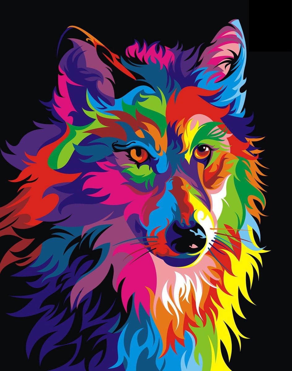 I Wannahave Diamond Painting Volwassenen - Diamond Painting Kinderen - Wolf - 50x40 cm