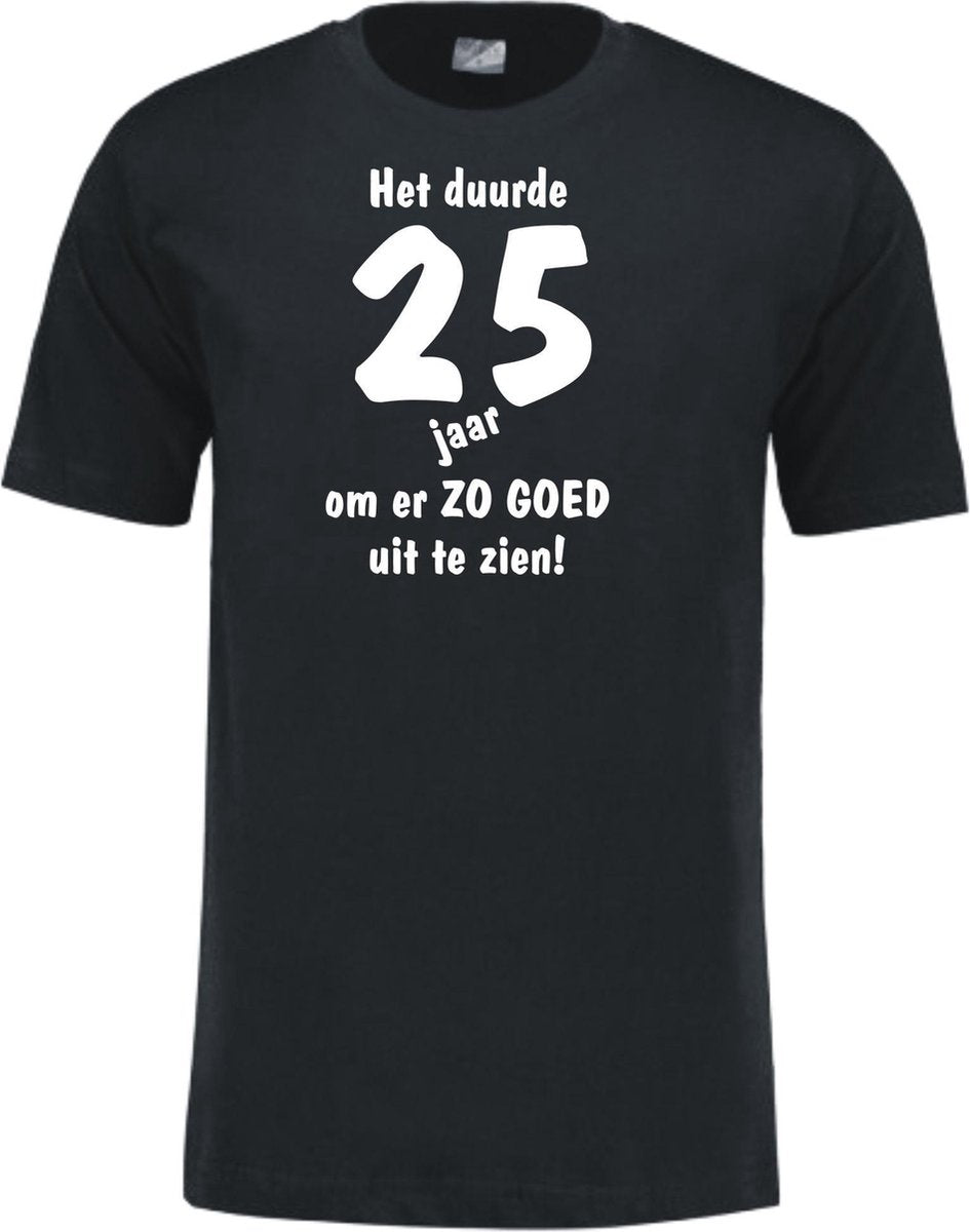 Mijncadeautje - Leeftijd T-shirt - Het duurde 25 jaar - Unisex - Zwart (maat XXL)