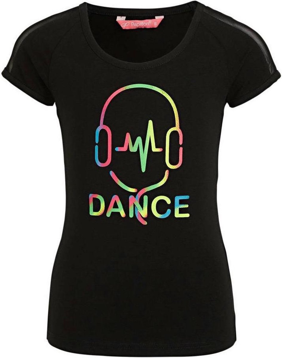 Papillon Sportshirt Dance Meisjes Katoen Zwart Maat 152