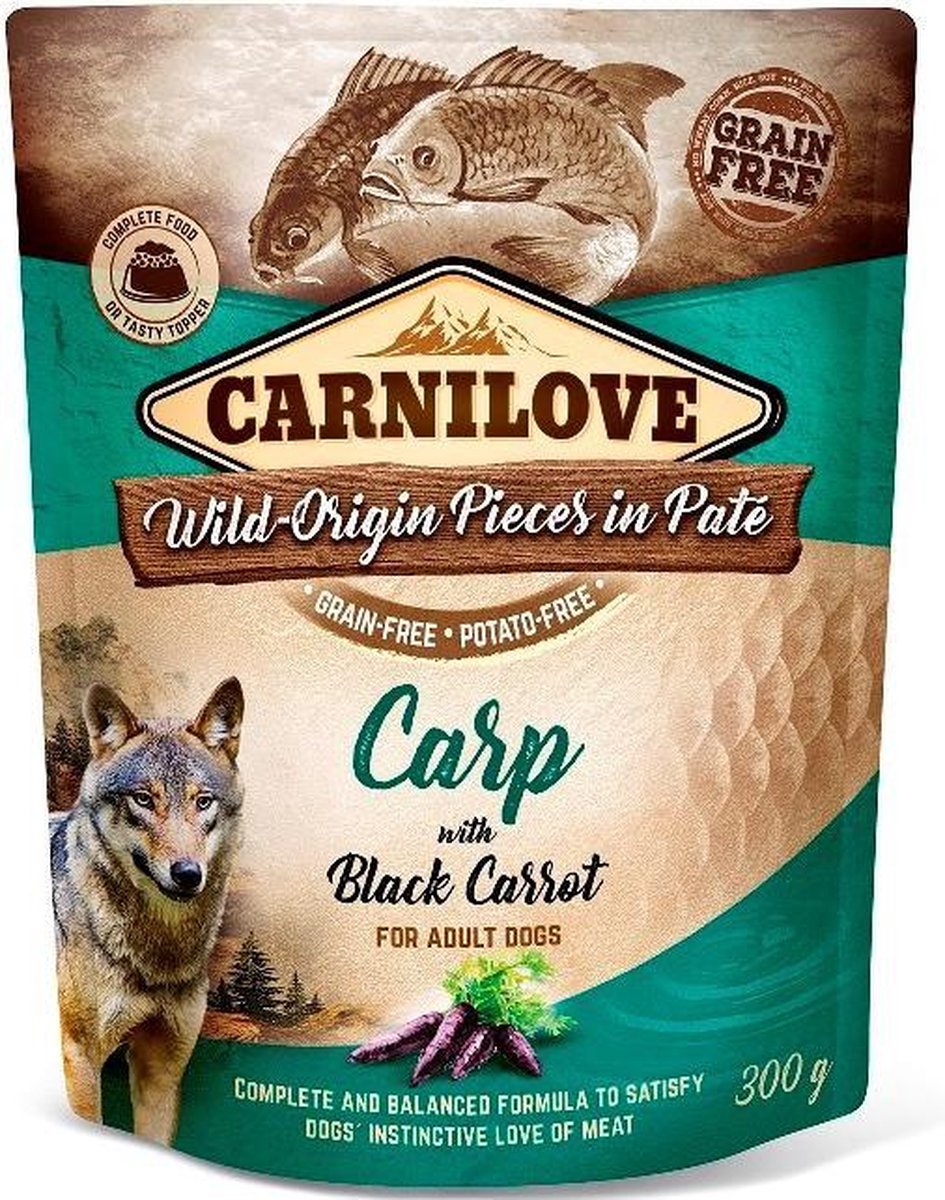 Carnilove Dog Pouch Pate Carp with Black Carrot 300 gram -  - Honden droogvoer